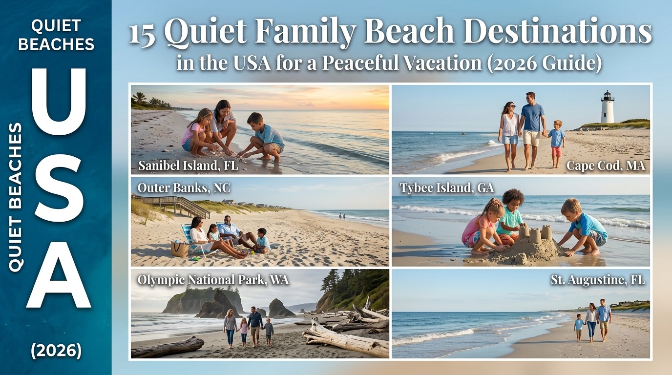15 Quiet Family Beach Destinations in the USA for a Peaceful Vacation (2026 Guide)
