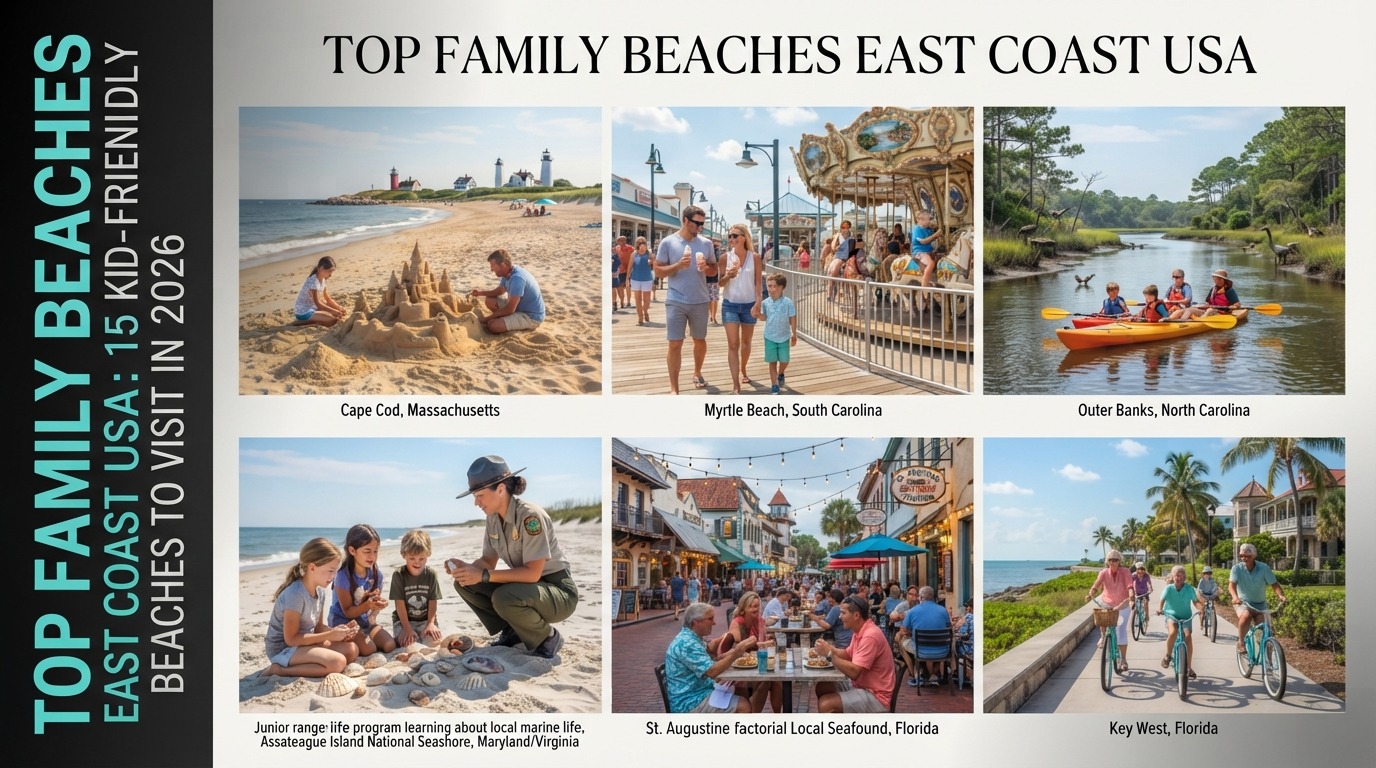 Top Family Beaches East Coast USA: 15 Best Kid-Friendly Beaches to Visit in 2026