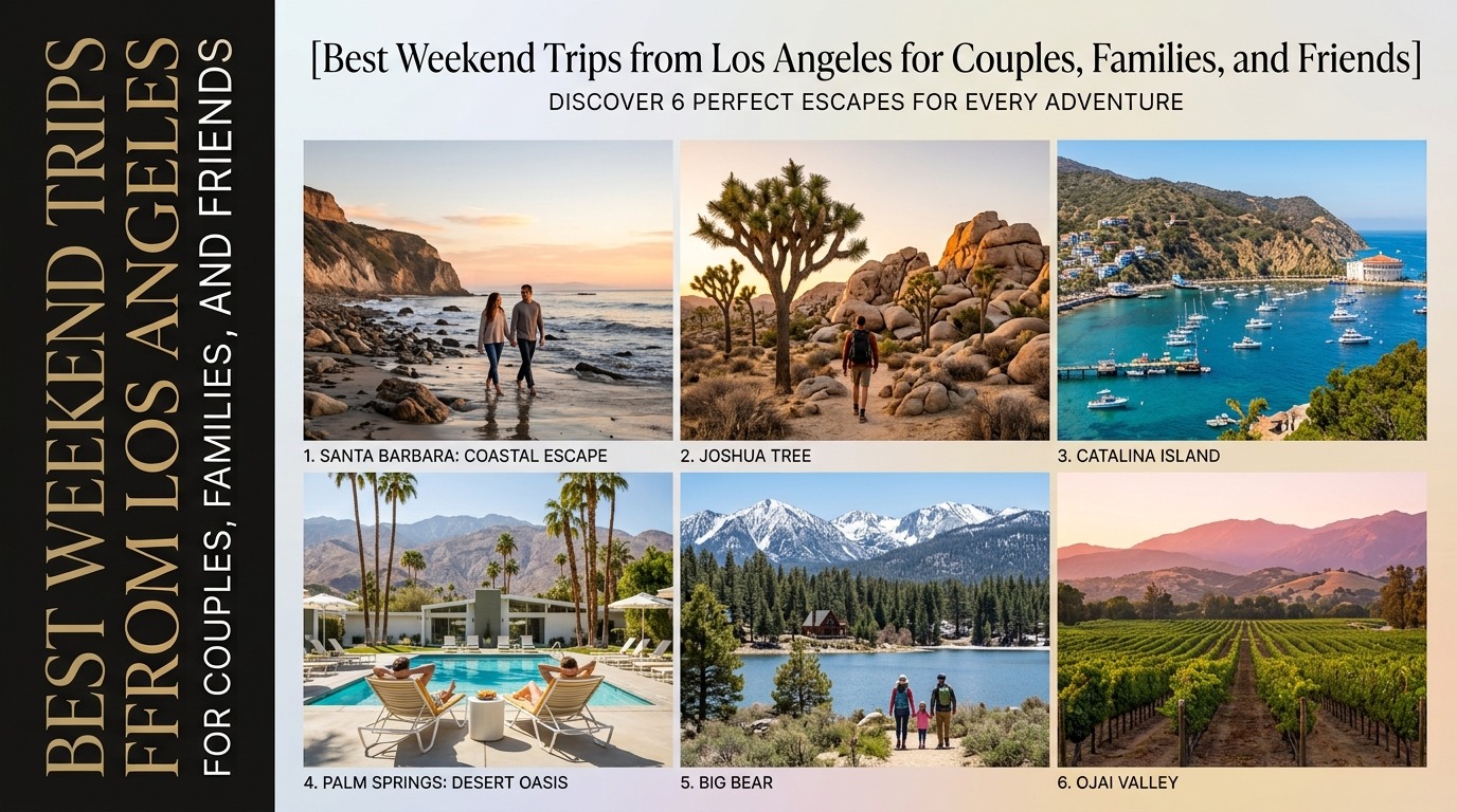 Best Weekend Trips from Los Angeles for Couples, Families, and Friends